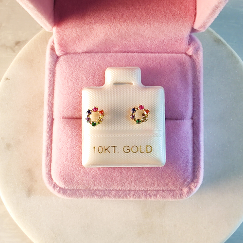 Broquel de Oro 10k Reguilete Colores