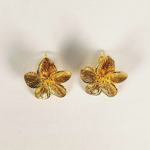 Arete Flor, Baño de Oro 14k