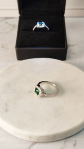 Anillo Esmeralda, Plata 925